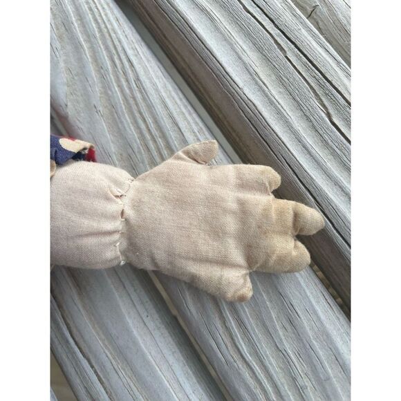 Vintage Stuffed Clown Doll Red Blue White Polka Dot Fabric Handmade 20" - Picture 5 of 8